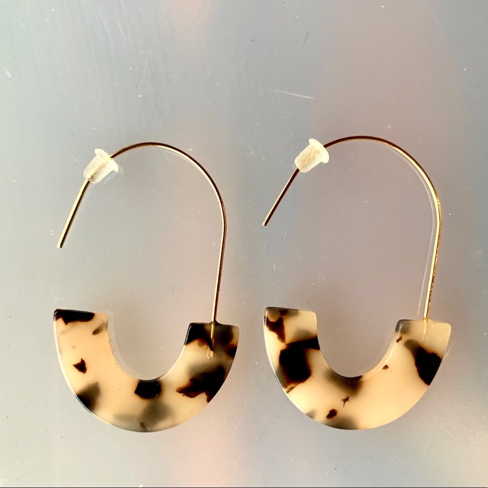 J. Crew Modern Tortoise Shell Acrylic Earrings